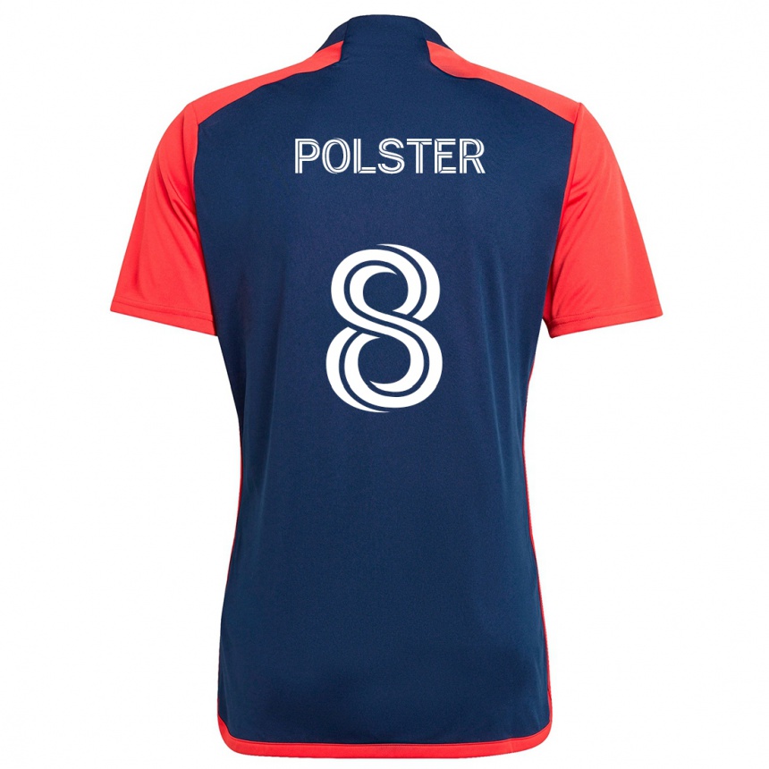 Kids Football Matt Polster #8 Blue Red Home Jersey 2024/25 T-Shirt Nz