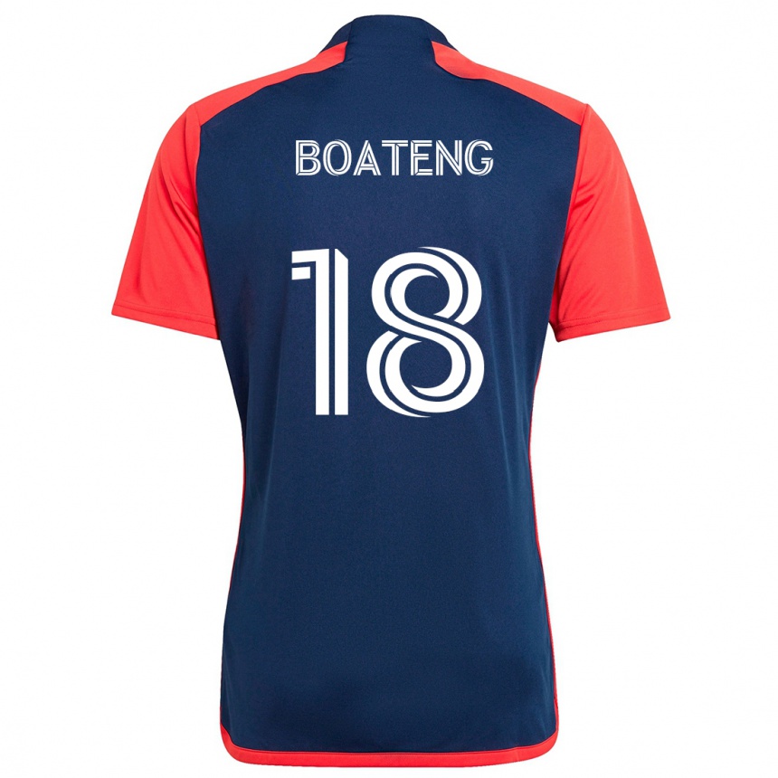 Kids Football Emmanuel Boateng #18 Blue Red Home Jersey 2024/25 T-Shirt Nz