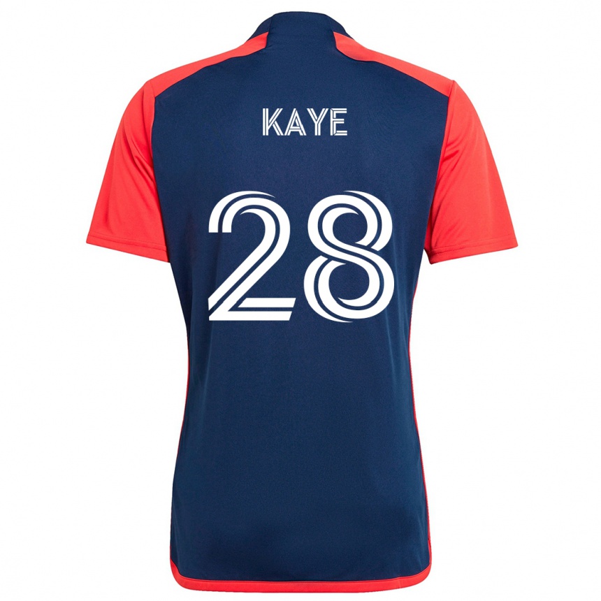 Kids Football Mark-Anthony Kaye #28 Blue Red Home Jersey 2024/25 T-Shirt Nz