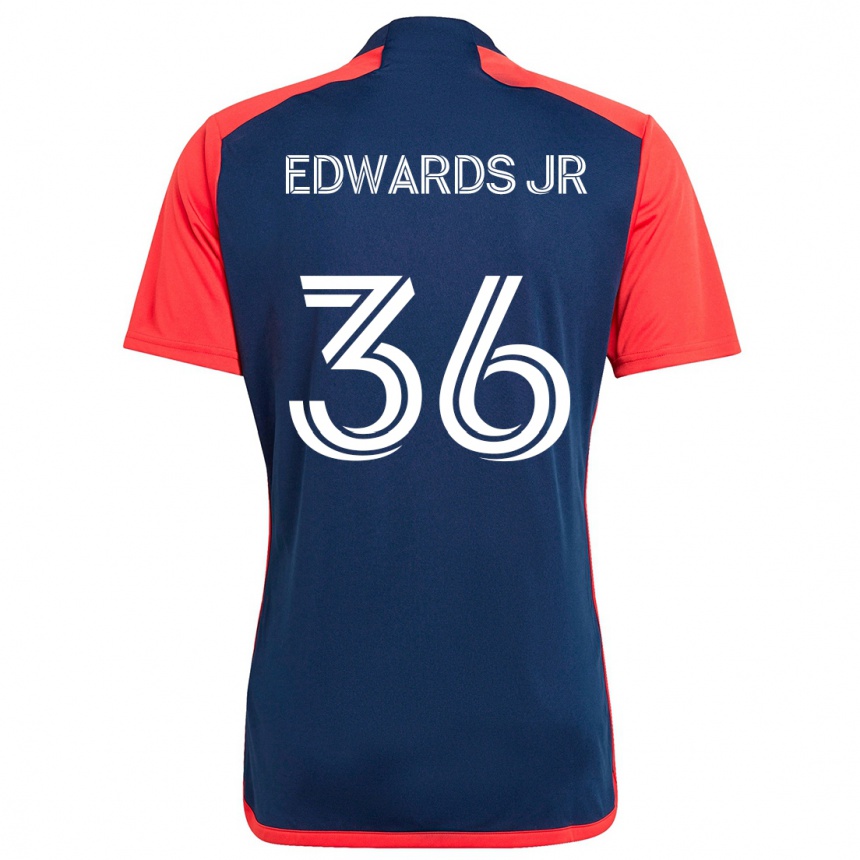 Kids Football Earl Edwards Jr. #36 Blue Red Home Jersey 2024/25 T-Shirt Nz