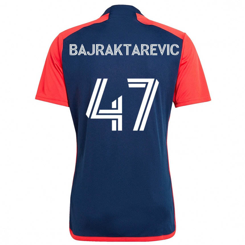 Kids Football Esmir Bajraktarevic #47 Blue Red Home Jersey 2024/25 T-Shirt Nz