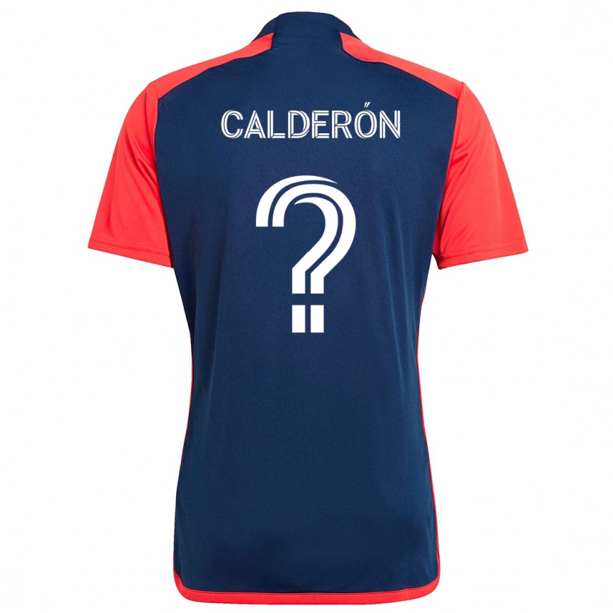 Kids Football Gio Calderón #0 Blue Red Home Jersey 2024/25 T-Shirt Nz