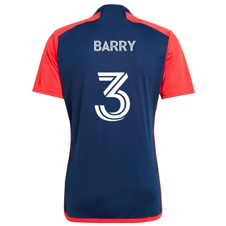 Kids Football Hesron Barry #3 Blue Red Home Jersey 2024/25 T-Shirt Nz