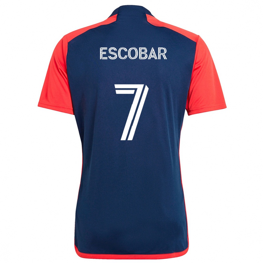 Kids Football Olger Escobar #7 Blue Red Home Jersey 2024/25 T-Shirt Nz