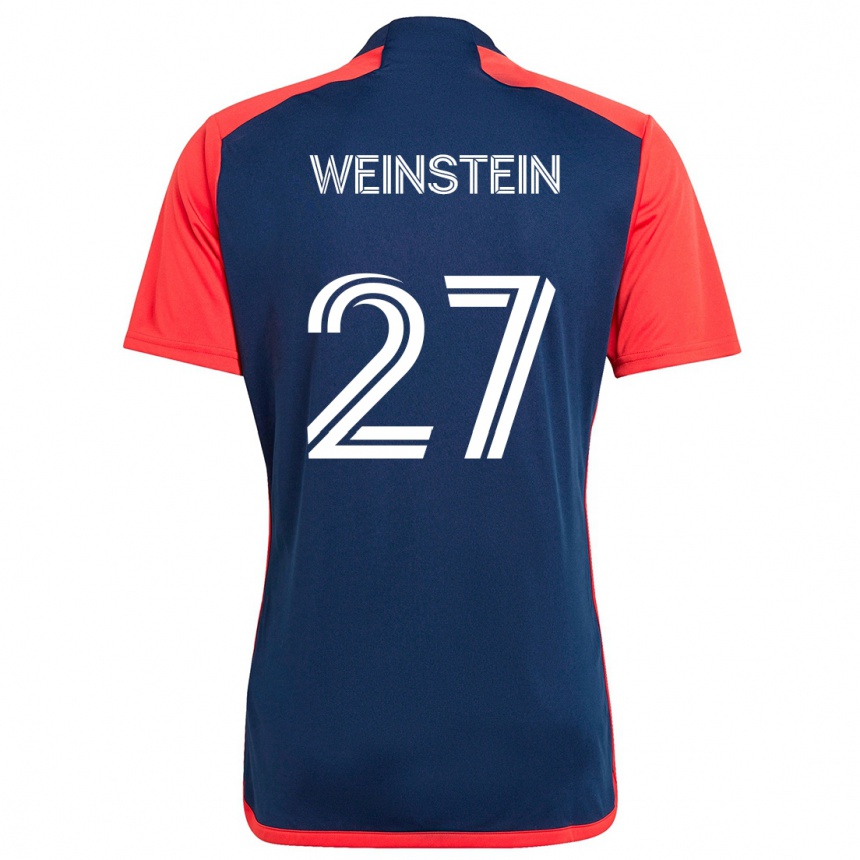 Kids Football Max Weinstein #27 Blue Red Home Jersey 2024/25 T-Shirt Nz