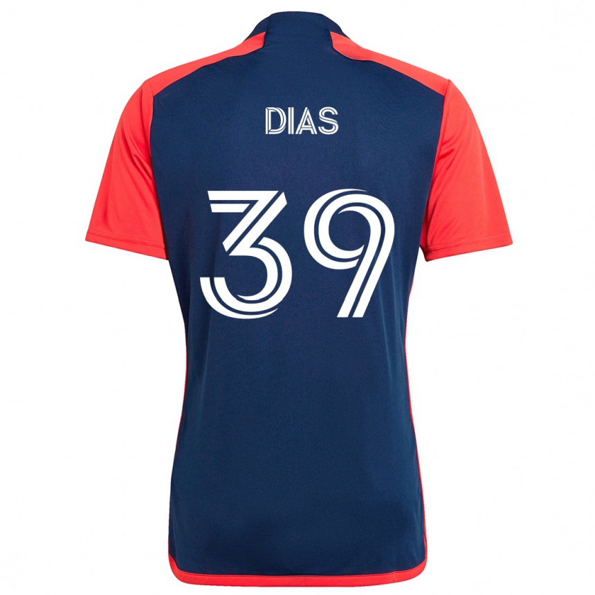 Kids Football Marcos Dias #39 Blue Red Home Jersey 2024/25 T-Shirt Nz