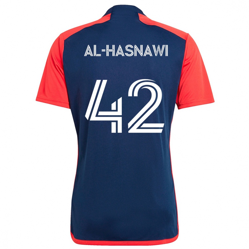 Kids Football Moshtaba Al-Hasnawi #42 Blue Red Home Jersey 2024/25 T-Shirt Nz