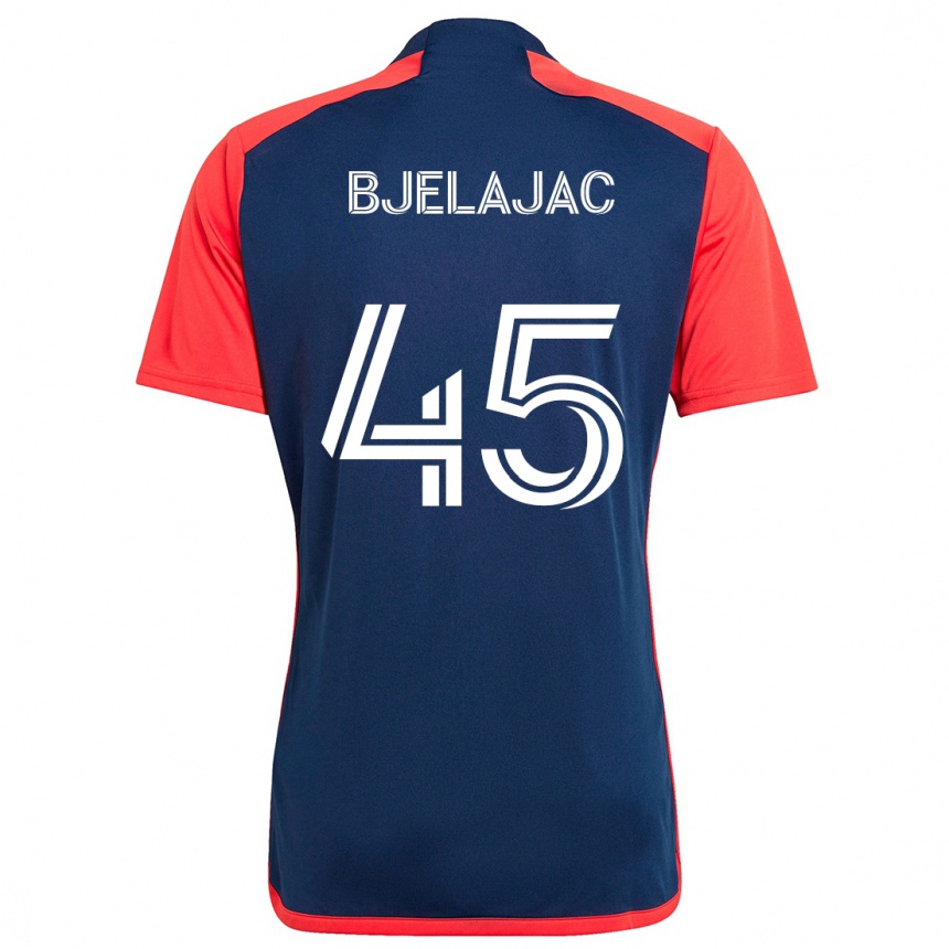 Kids Football Andrej Bjelajac #45 Blue Red Home Jersey 2024/25 T-Shirt Nz