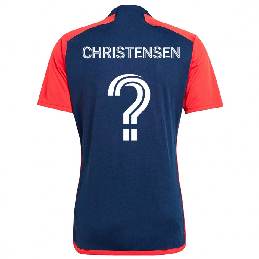 Kids Football Kevin Christensen #0 Blue Red Home Jersey 2024/25 T-Shirt Nz