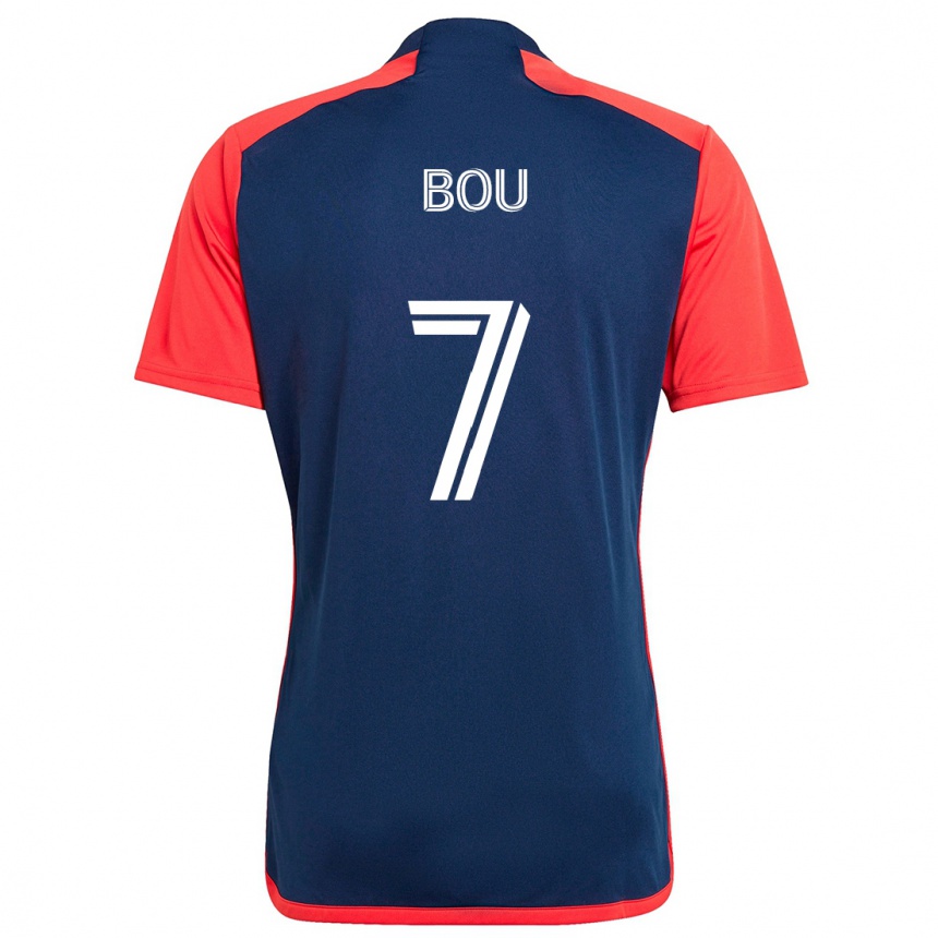 Kids Football Gustavo Bou #7 Blue Red Home Jersey 2024/25 T-Shirt Nz