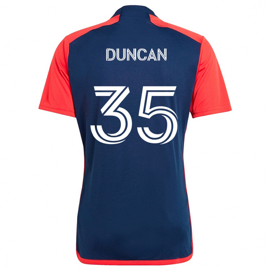 Kids Football Nakye Greenidge-Duncan #35 Blue Red Home Jersey 2024/25 T-Shirt Nz