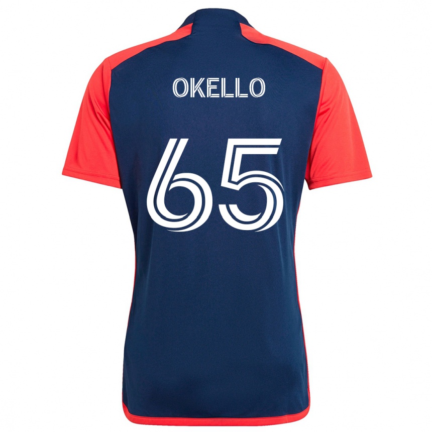 Kids Football Noble Okello #65 Blue Red Home Jersey 2024/25 T-Shirt Nz