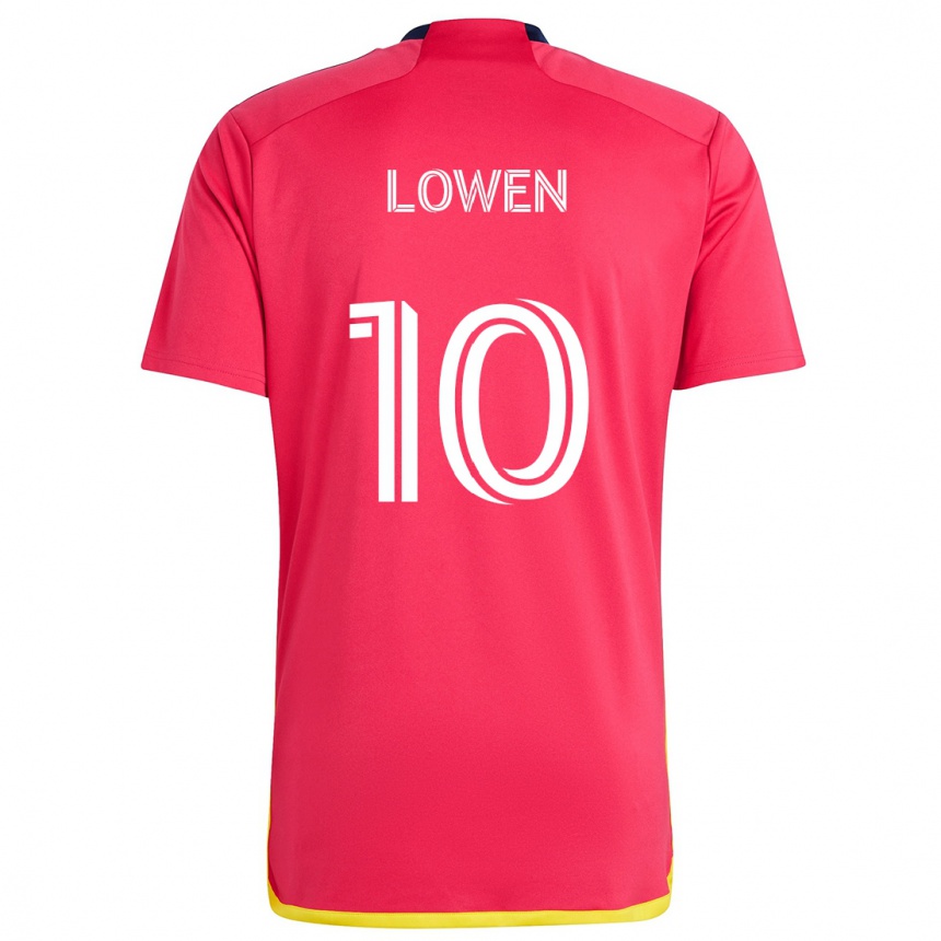 Kids Football Eduard Löwen #10 Red Blue Home Jersey 2024/25 T-Shirt Nz