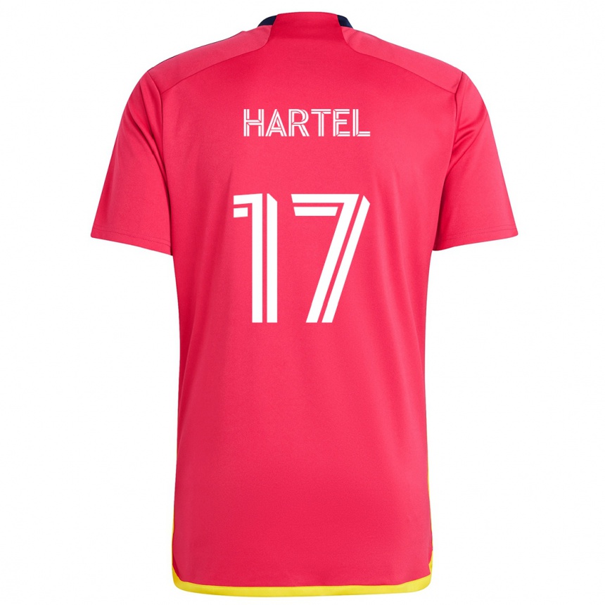 Kids Football Marcel Hartel #17 Red Blue Home Jersey 2024/25 T-Shirt Nz