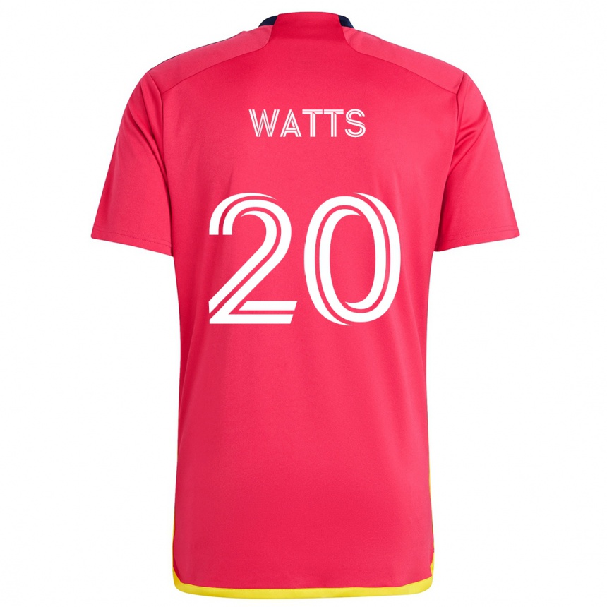 Kids Football Akil Watts #20 Red Blue Home Jersey 2024/25 T-Shirt Nz