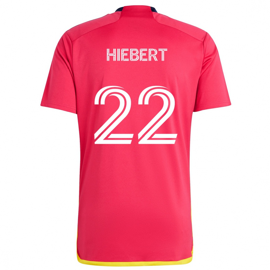 Kids Football Kyle Hiebert #22 Red Blue Home Jersey 2024/25 T-Shirt Nz