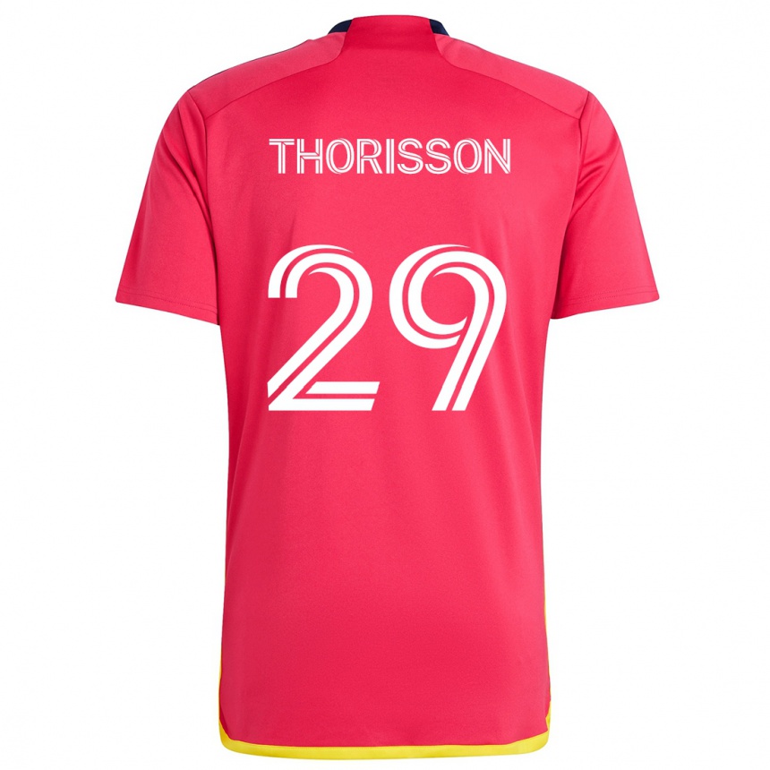 Kids Football Nökkvi Thórisson #29 Red Blue Home Jersey 2024/25 T-Shirt Nz