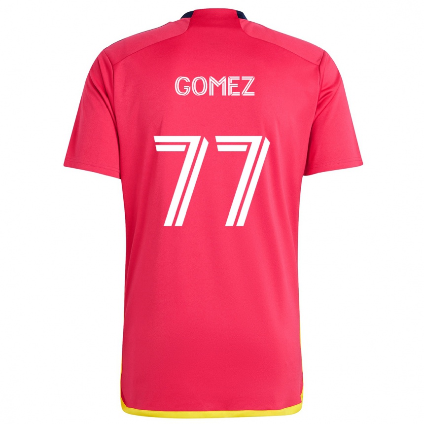 Kids Football Sam Gomez #77 Red Blue Home Jersey 2024/25 T-Shirt Nz