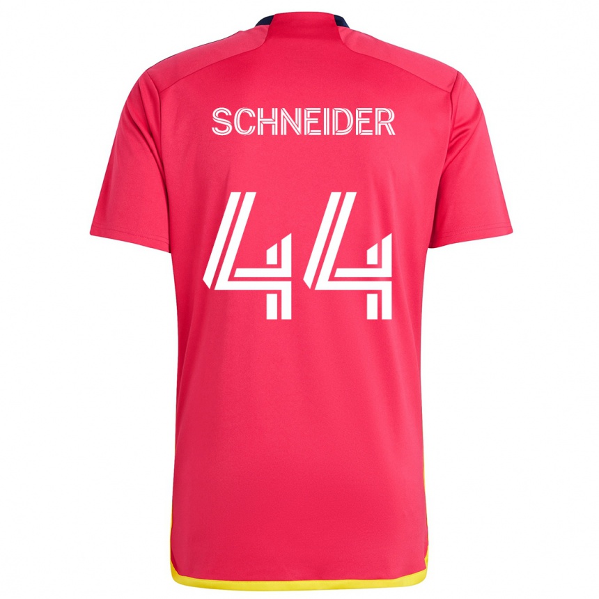 Kids Football Max Schneider #44 Red Blue Home Jersey 2024/25 T-Shirt Nz