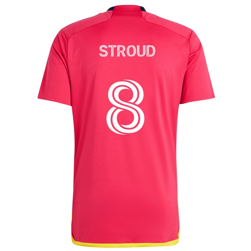 Kids Football Jared Stroud #8 Red Blue Home Jersey 2024/25 T-Shirt Nz