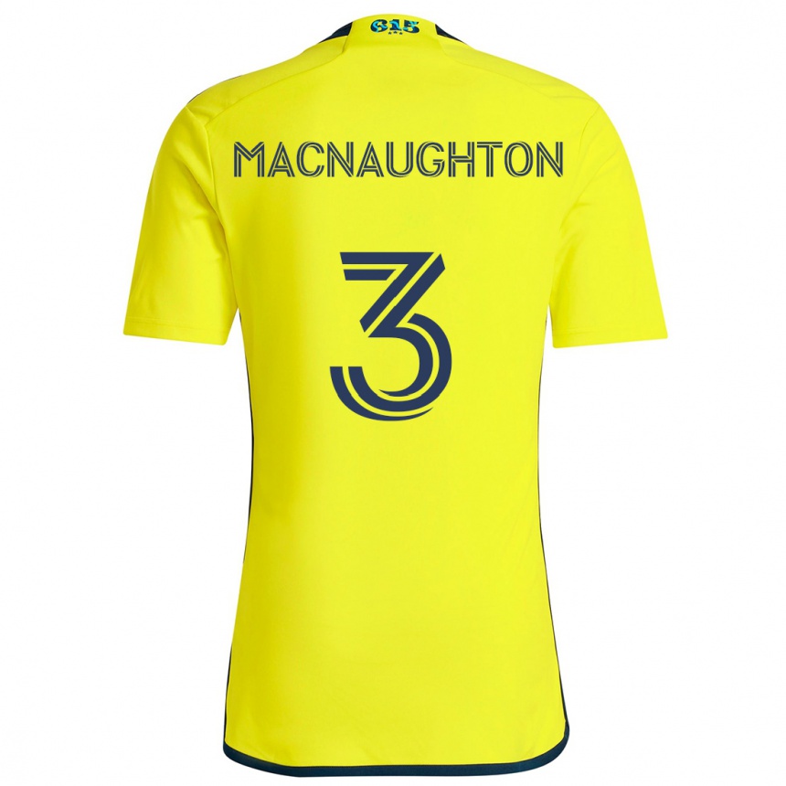 Kids Football Lukas Macnaughton #3 Yellow Blue Home Jersey 2024/25 T-Shirt Nz