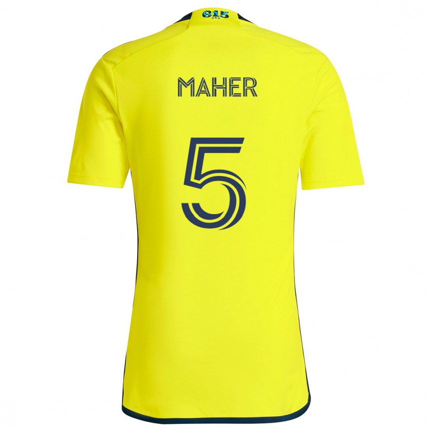 Kids Football Jack Maher #5 Yellow Blue Home Jersey 2024/25 T-Shirt Nz