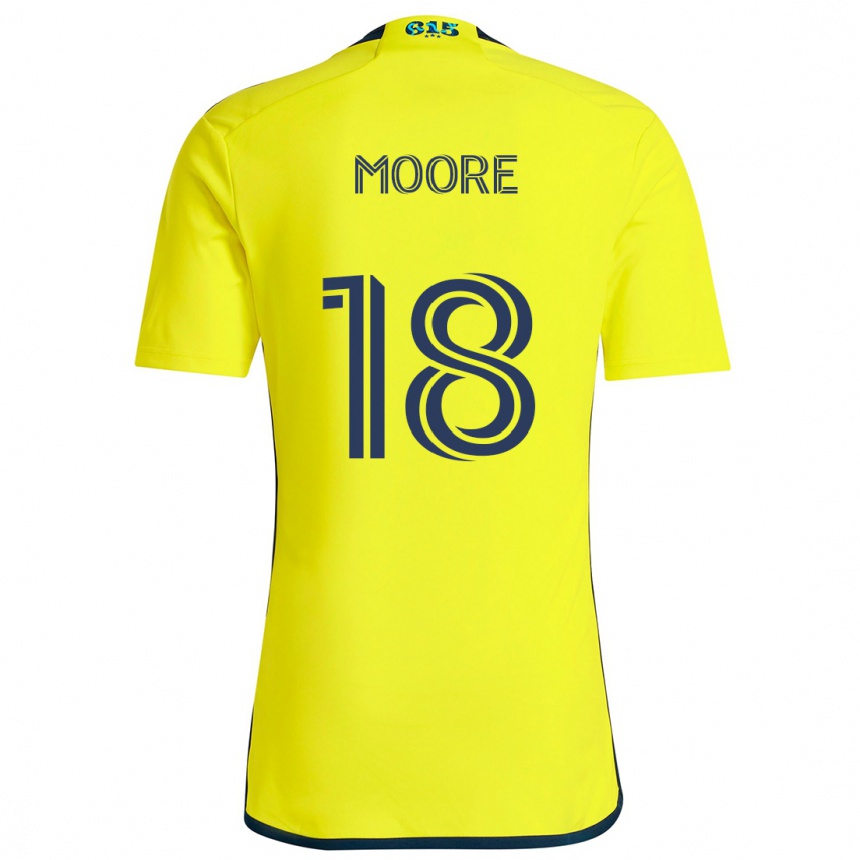 Kids Football Shaq Moore #18 Yellow Blue Home Jersey 2024/25 T-Shirt Nz