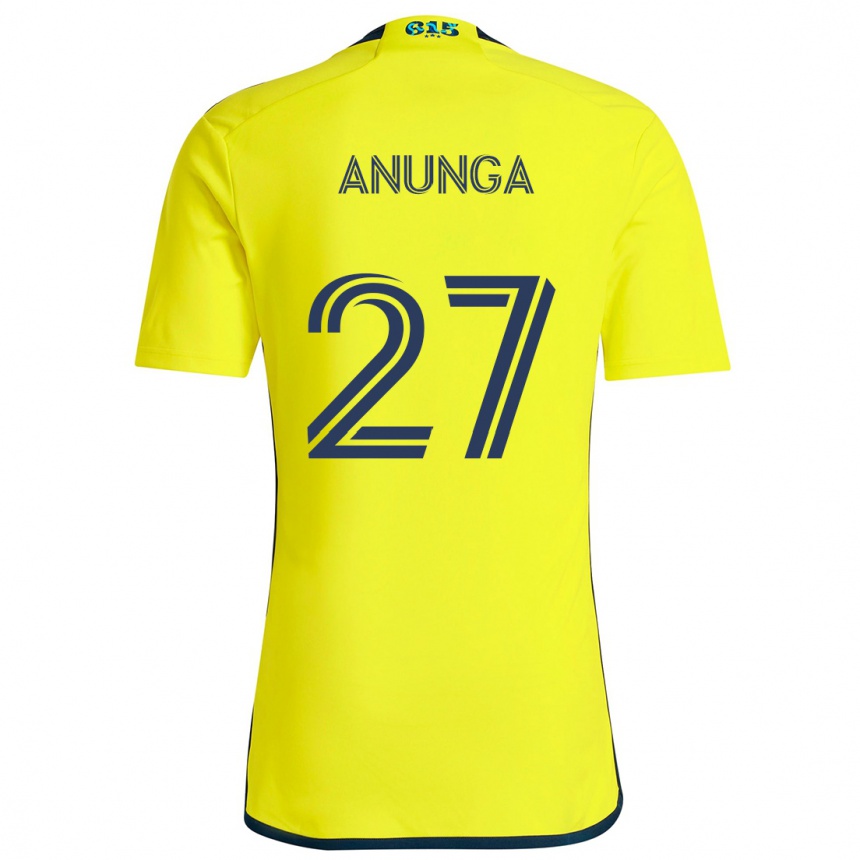 Kids Football Tah Anunga #27 Yellow Blue Home Jersey 2024/25 T-Shirt Nz