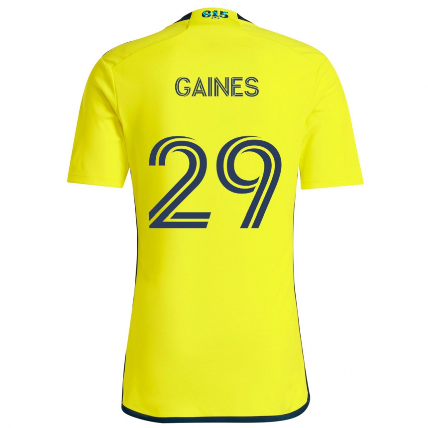 Kids Football Julian Gaines #29 Yellow Blue Home Jersey 2024/25 T-Shirt Nz