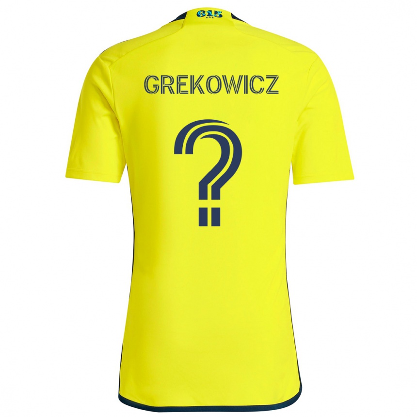 Kids Football Jacob Grekowicz #0 Yellow Blue Home Jersey 2024/25 T-Shirt Nz