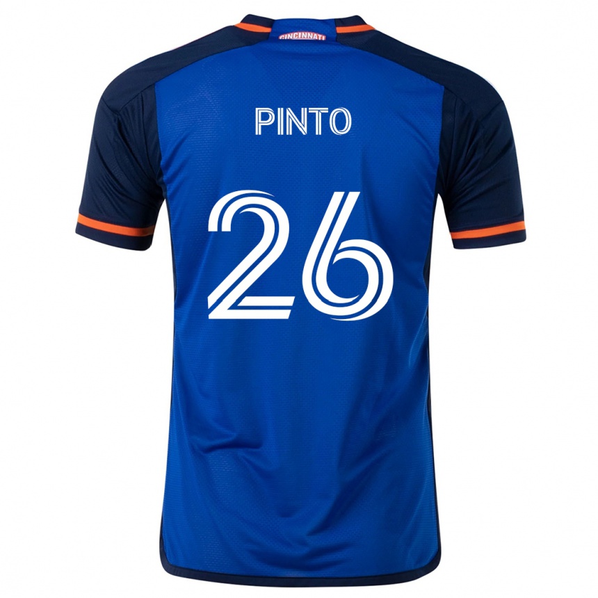 Kids Football Malik Pinto #26 Blue White Home Jersey 2024/25 T-Shirt Nz