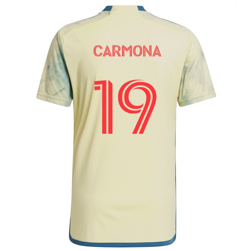 Kids Football Wikelman Carmona #19 Yellow Red Blue Home Jersey 2024/25 T-Shirt Nz