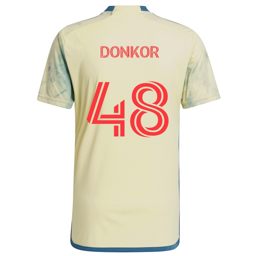 Kids Football Ronald Donkor #48 Yellow Red Blue Home Jersey 2024/25 T-Shirt Nz