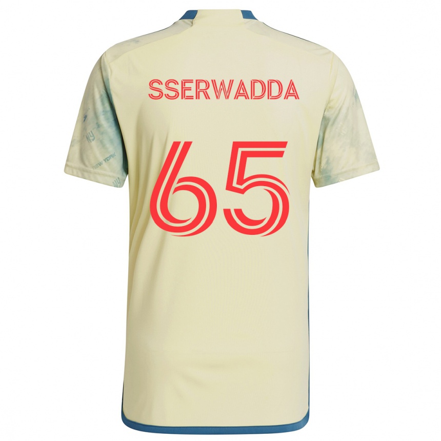 Kids Football Steven Sserwadda #65 Yellow Red Blue Home Jersey 2024/25 T-Shirt Nz