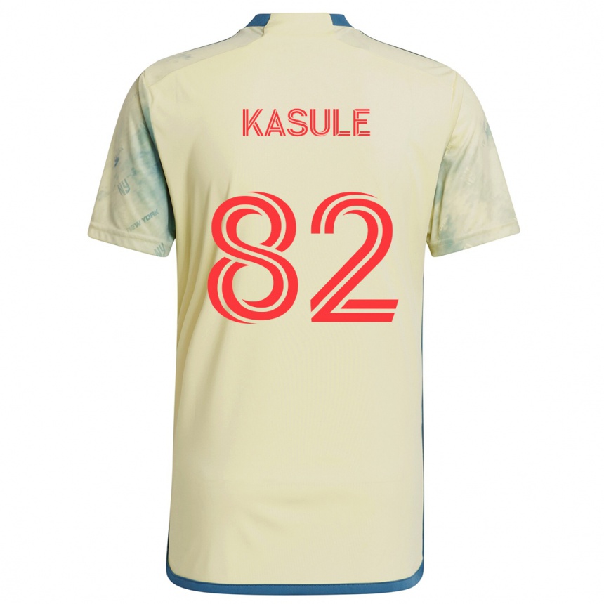 Kids Football Ibrahim Kasule #82 Yellow Red Blue Home Jersey 2024/25 T-Shirt Nz