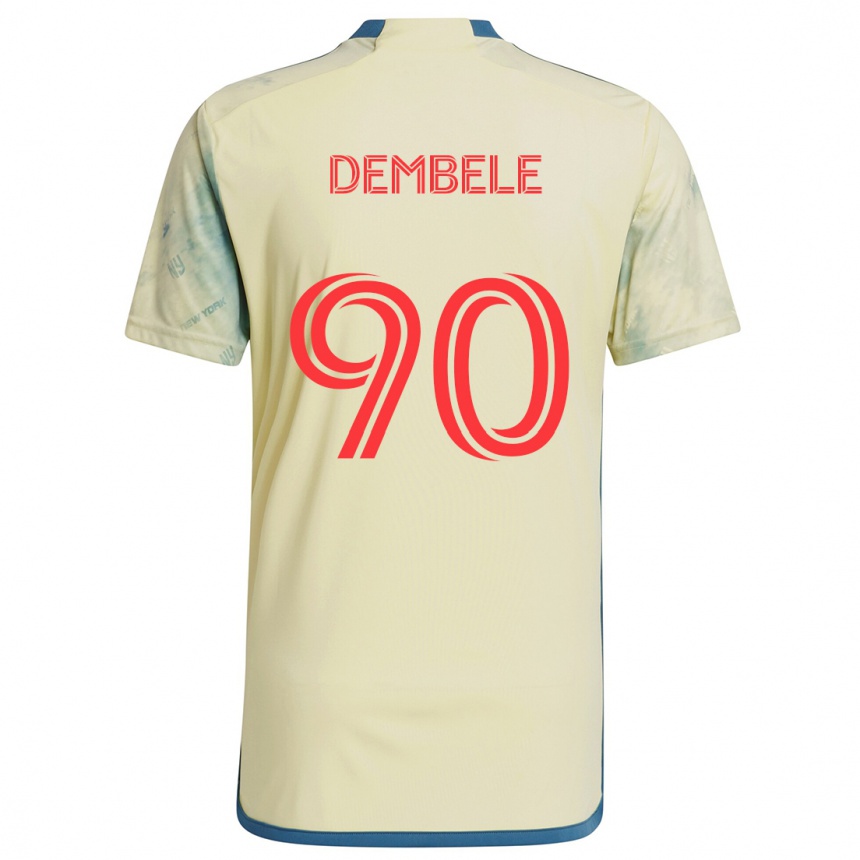 Kids Football Malick Dembele #90 Yellow Red Blue Home Jersey 2024/25 T-Shirt Nz