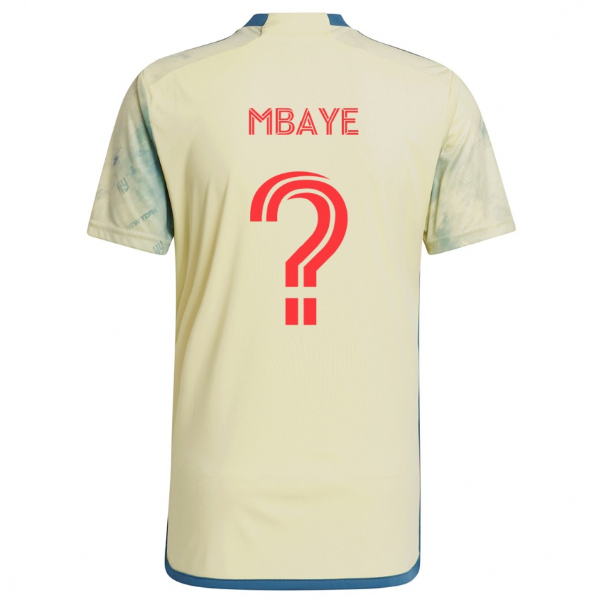 Kids Football Astin Mbaye #0 Yellow Red Blue Home Jersey 2024/25 T-Shirt Nz