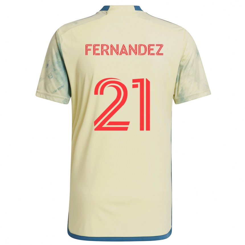 Kids Football Omir Fernandez #21 Yellow Red Blue Home Jersey 2024/25 T-Shirt Nz