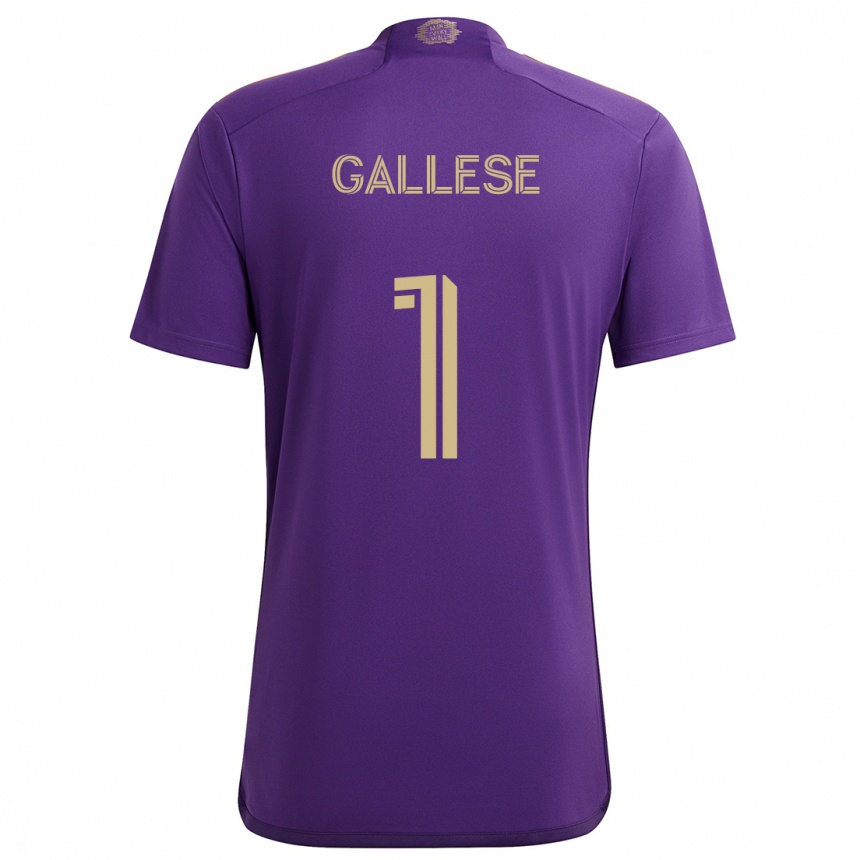 Kids Football Pedro Gallese #1 Purple Yellow Home Jersey 2024/25 T-Shirt Nz