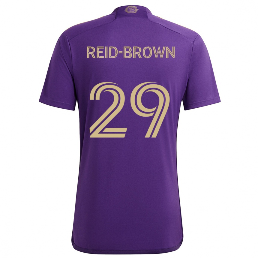 Kids Football Tahir Reid-Brown #29 Purple Yellow Home Jersey 2024/25 T-Shirt Nz