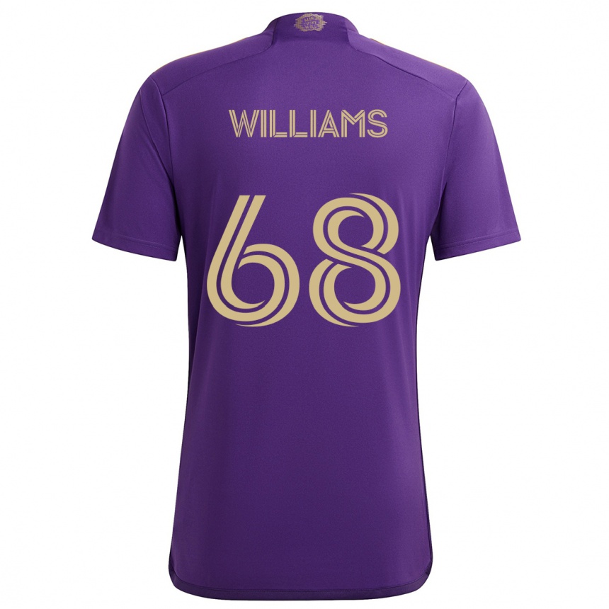 Kids Football Thomas Williams #68 Purple Yellow Home Jersey 2024/25 T-Shirt Nz