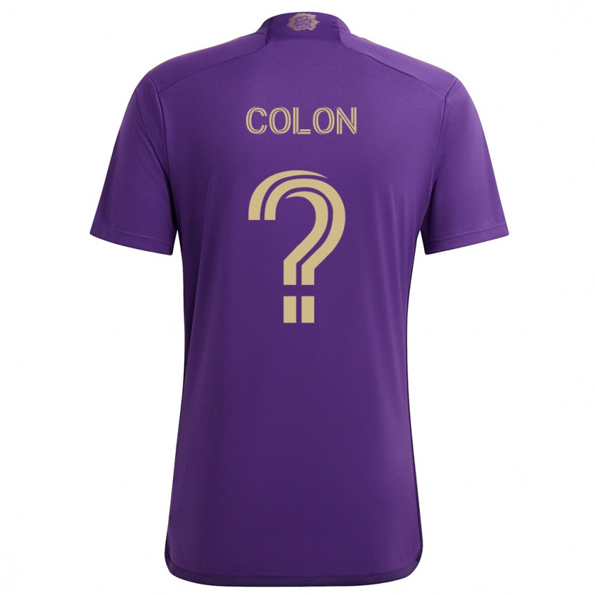 Kids Football Xzavier Colon #0 Purple Yellow Home Jersey 2024/25 T-Shirt Nz