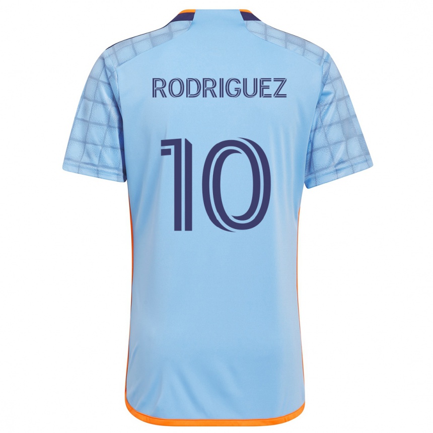 Kids Football Santiago Rodríguez #10 Blue Orange Home Jersey 2024/25 T-Shirt Nz