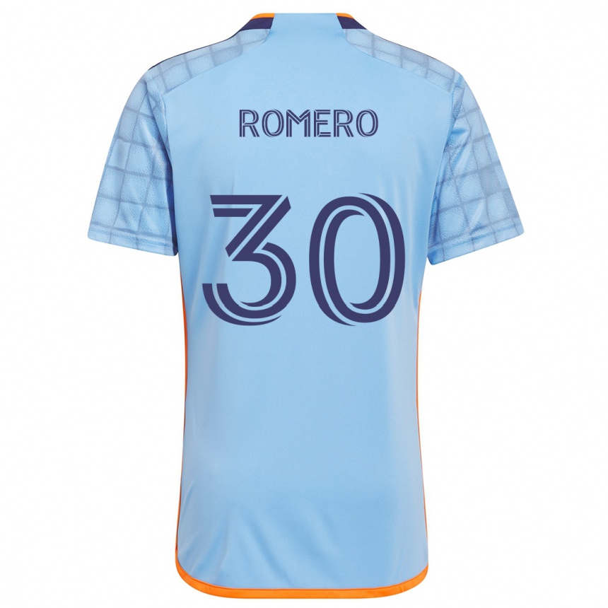 Kids Football Tomás Romero #30 Blue Orange Home Jersey 2024/25 T-Shirt Nz