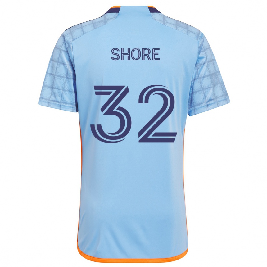 Kids Football Jonathan Shore #32 Blue Orange Home Jersey 2024/25 T-Shirt Nz