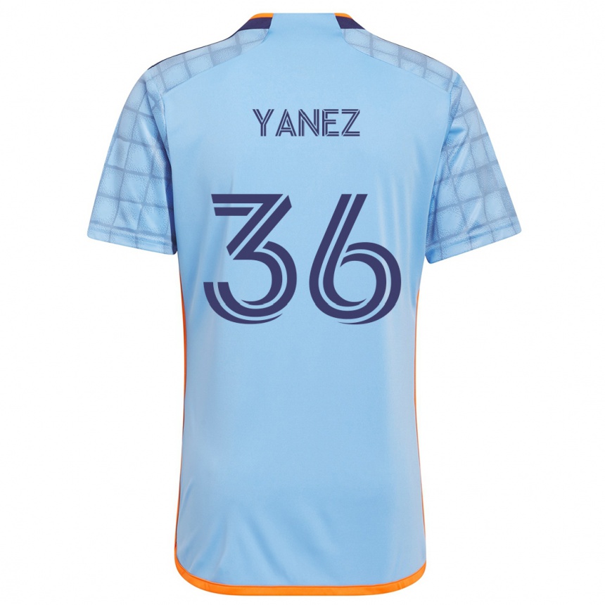 Kids Football Zidane Yañez #36 Blue Orange Home Jersey 2024/25 T-Shirt Nz