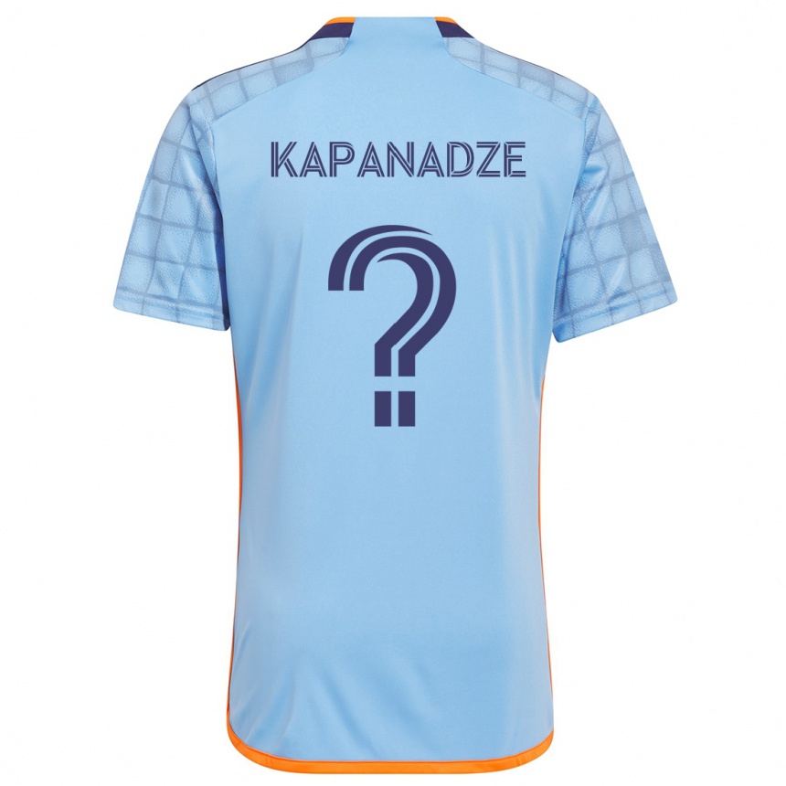 Kids Football Nicholas Kapanadze #0 Blue Orange Home Jersey 2024/25 T-Shirt Nz