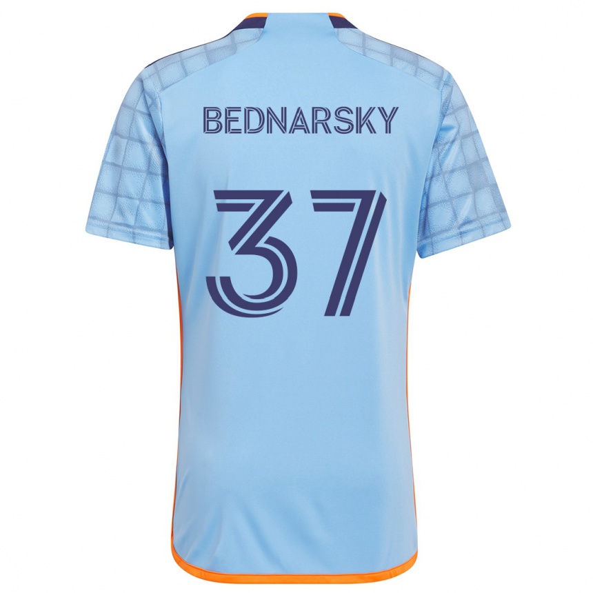 Kids Football Stevo Bednarsky #37 Blue Orange Home Jersey 2024/25 T-Shirt Nz