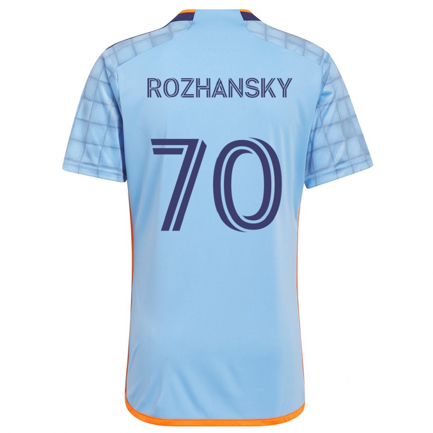 Kids Football Jake Rozhansky #70 Blue Orange Home Jersey 2024/25 T-Shirt Nz