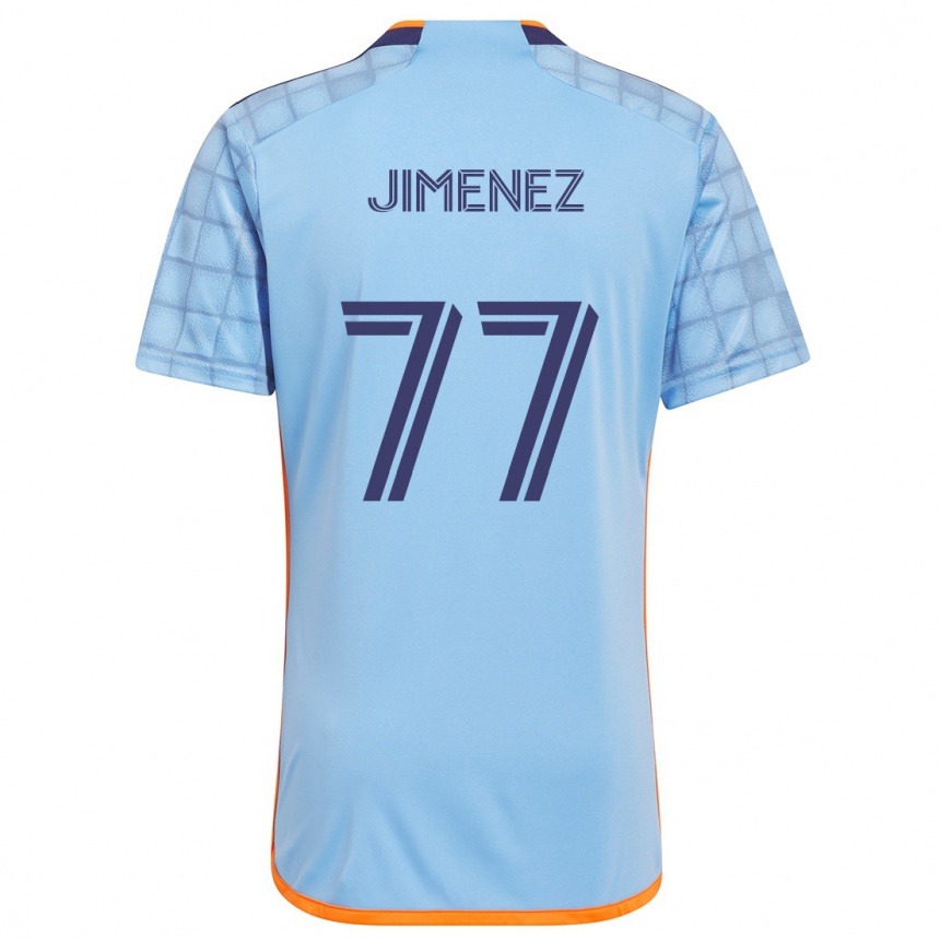 Kids Football Jonathan Jiménez #77 Blue Orange Home Jersey 2024/25 T-Shirt Nz